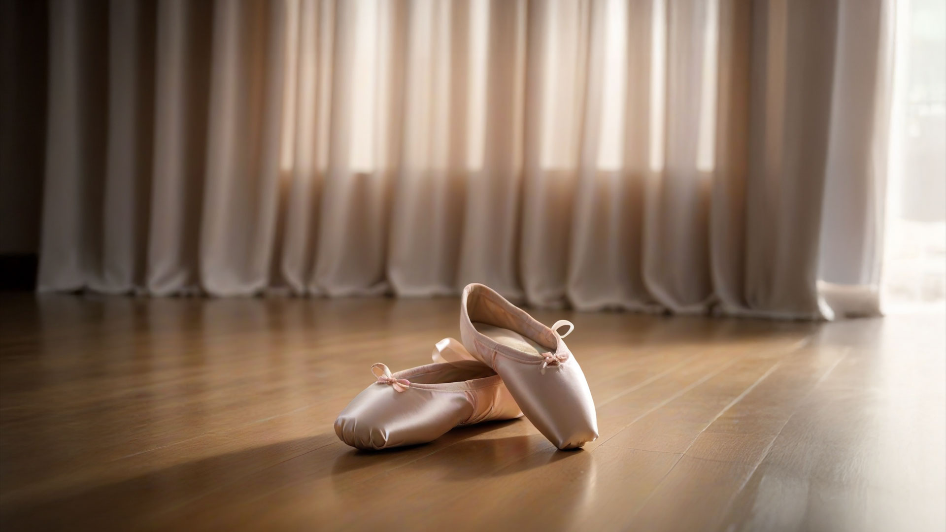 舞台で優雅にポーズをとるバレリーナ